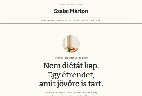 Szalai Márton weboldal előnézet