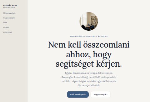 Bodnár Anna weboldal előnézet